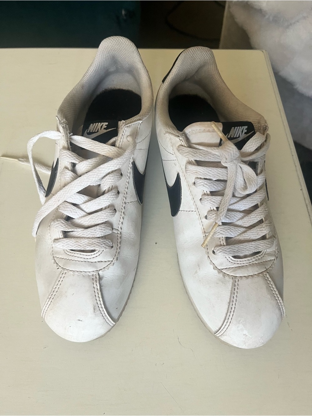 Nike Cortez White with Black Swoosh woman size 7 1/2